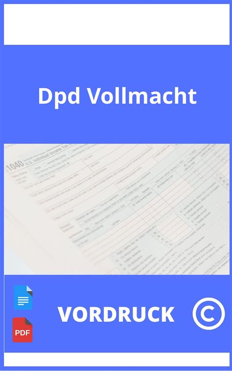 dpd vollmacht formulare